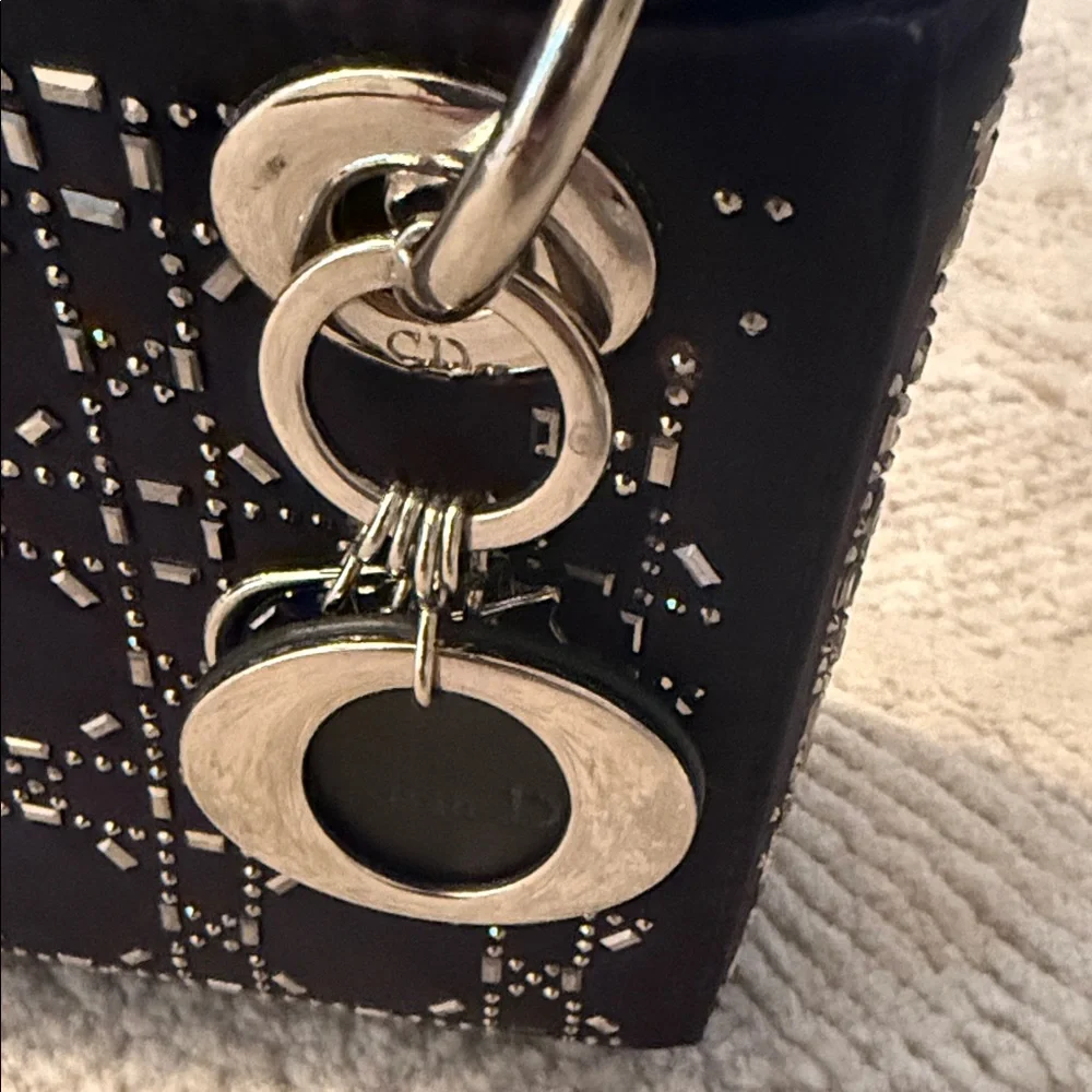 Black Handbag with Silver Sparkling Accents - Picture 2 of 13